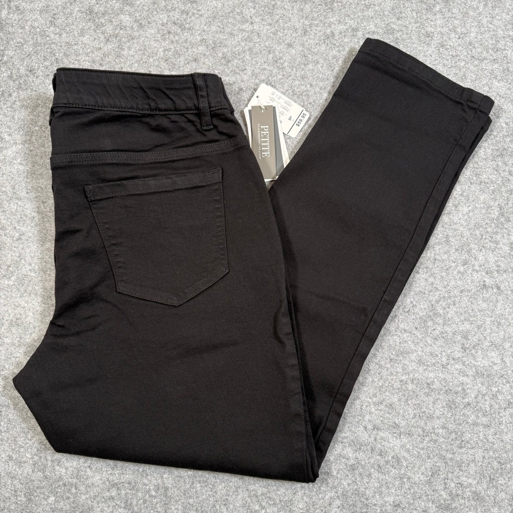 Christopher and Banks Signature Slimming Tapered Jeans Black Mid Rise 8P NEW